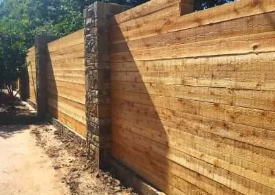 Long Lasting Brick Foundation Wood Fence