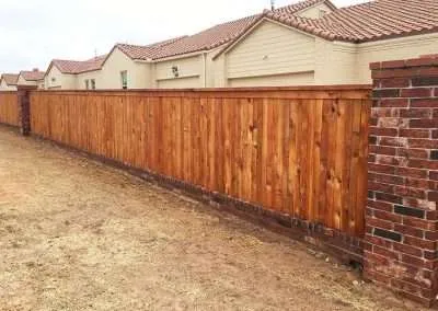 Wood Fence On Brick Foundation