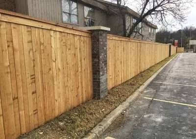 Brick Post Wood Privacy Fence