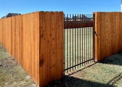 Wood Privacy Fence Metal Gate