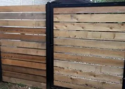 Residential Cedar Fence With Metal Frame