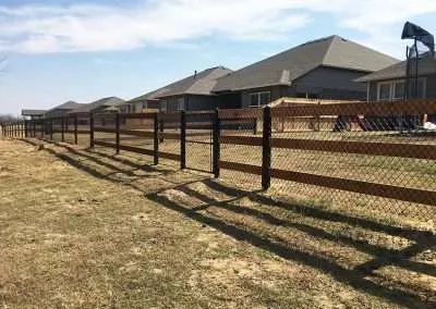 Metal Post Ranch Rail Chain Link