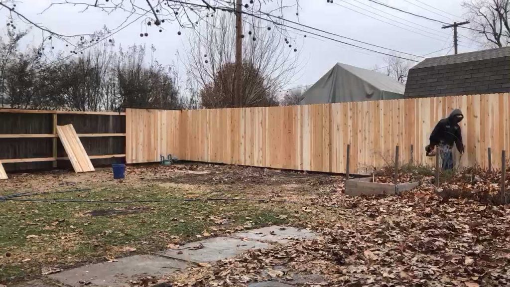 Wood Privacy Fence Set up