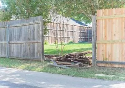 Broken Fence Panels Under Repair