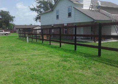 3-Rail Ranch Rail Wood Metal Chain Link Fence