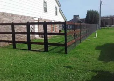 3-Rail Ranch Rail Wood Metal Chain Link Fence