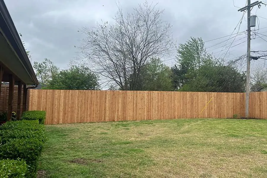 Privacy Fence 8′ Cedar Dog Ear on Steel Posts at Tulsa, OK Privacy Fence 8' Cedar Dog Ear on Steel Posts at Tulsa, OK