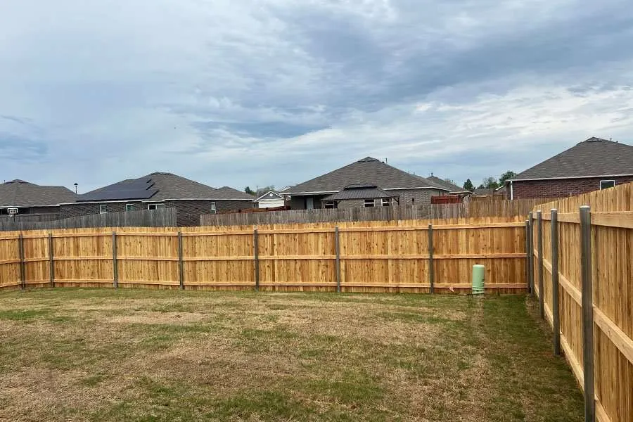 Privacy Fence 6' Cedar Dog Ear on Steel Posts at 8515 E. 162nd Pl ...