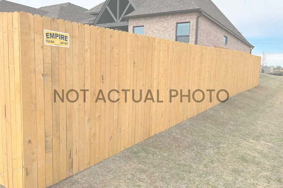 Doug Fir Privacy Fence 6' (Pre-stained: Cedar Tone) Dog Ear on Steel ...