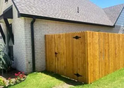 6 ft Doug Fir Privacy Fence with 8 ft Double Gate on W Madison St, Broken Arrow, OK