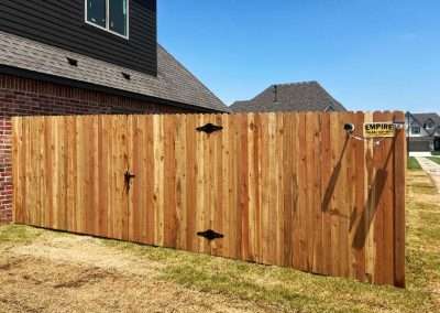 6 ft Cedar Dog Ear Privacy Fence with Walk Gate on E 123rd St in Bixby, OK