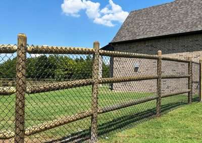 Wooden Post Chainlink Fence