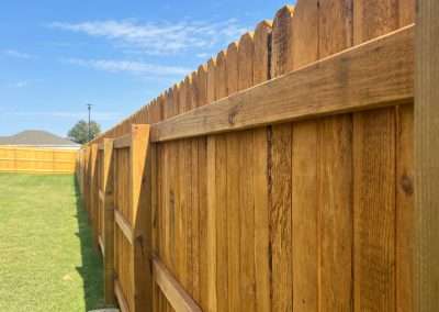 Dog Ear Wood Vertical Privacy Fence Wood Post