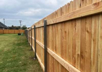 6 ft Pre-stained Doug Fir Dog Ear Privacy Fence with Walk Gate on W Union Pl in Broken Arrow, OK