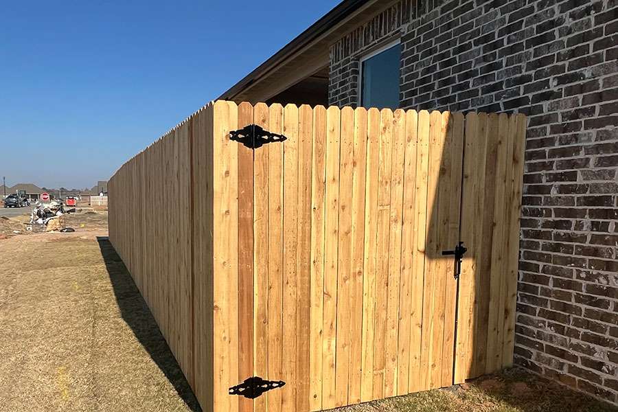 Dog Ear Wood Vertical Privacy Fence Gate
