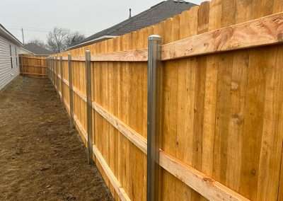 Dog Ear Wood Vertical Privacy Fence Metal Post