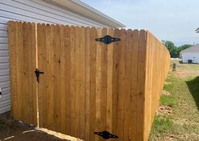 Dog Ear Wood Vertical Privacy Fence Gate