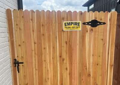 17058901-5 6 ft Dog Ear Wood Vertical Privacy Fence Gate