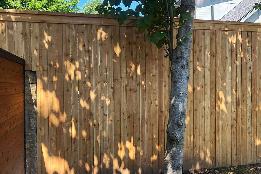 6 ft Cap and Trim Wood Vertical Privacy Fence 6 ft Cap and Trim Wood Vertical Privacy Fence