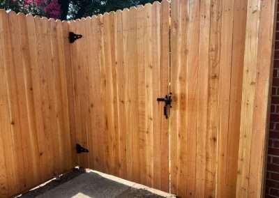17058993-6 6 ft Dog Ear Wood Vertical Privacy Fence Gate